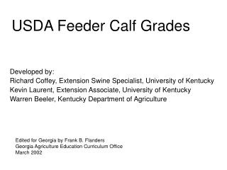 USDA Feeder Calf Grades