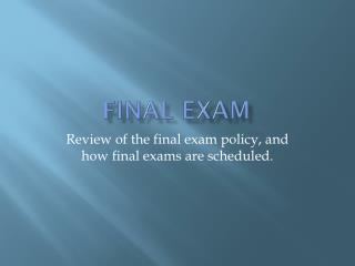 Final Exam