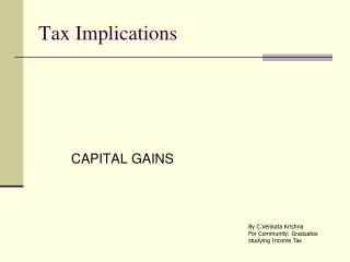 Tax Implications