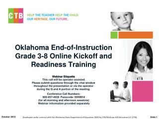 Oklahoma End-of-Instruction Grade 3-8 Online Kickoff and Readiness Training
