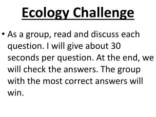 Ecology Challenge