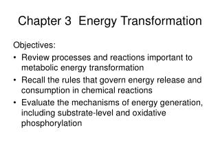 Chapter 3 Energy Transformation