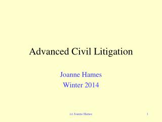 Advanced Civil Litigation