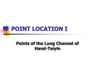 POINT LOCATION I