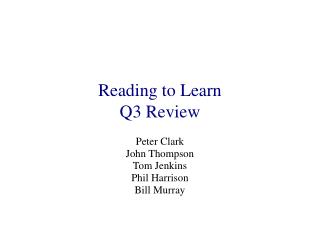 Reading to Learn Q3 Review