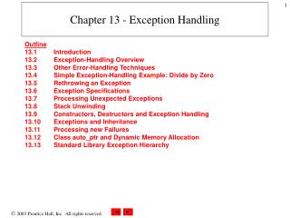 Chapter 13 - Exception Handling