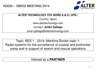 H2020 – SMI2G MEETING 2014