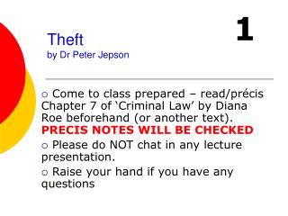 Theft by Dr Peter Jepson