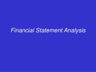 Financial Statement Analysis