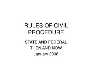 RULES OF CIVIL PROCEDURE