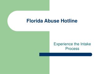 Florida Abuse Hotline