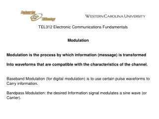 TEL312 Electronic Communications Fundamentals