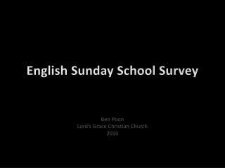 English Sunday School Survey