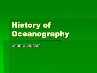 History of Oceanography