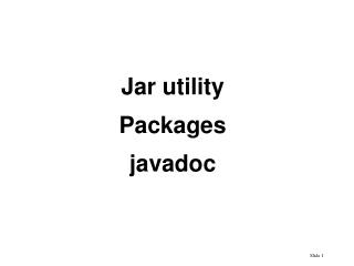javadoc packages