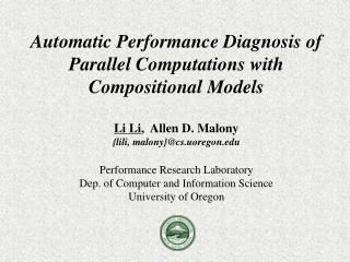 Parallel Performance Diagnosis