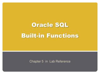 Oracle SQL Built-in Functions