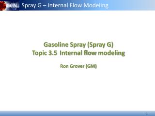Gasoline Spray (Spray G) Topic 3.5 Internal flow modeling Ron Grover (GM)