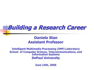 Building a Research Career