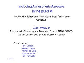 Including Atmospheric Aerosols   in the pCRTM