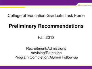 Framework for Recommendations Program Area Level Department Level College Level