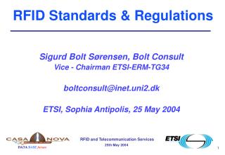 RFID Standards &amp; Regulations