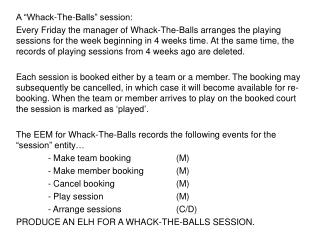 A “Whack-The-Balls” session: