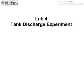 Lab 4 Tank Discharge Experiment