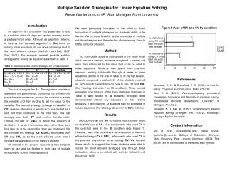 Multiple Solution Strategies for Linear Equation Solving