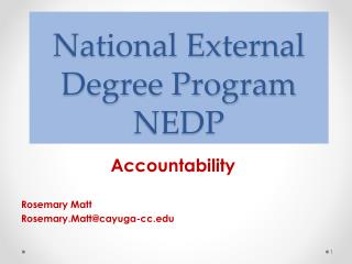 National External Degree Program NEDP