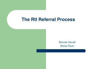 The RtI Referral Process