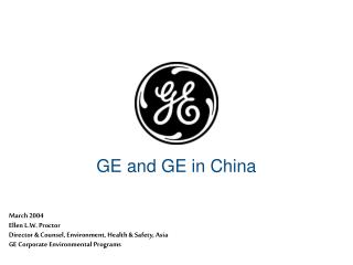 GE and GE in China