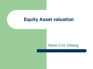 Equity Asset valuation