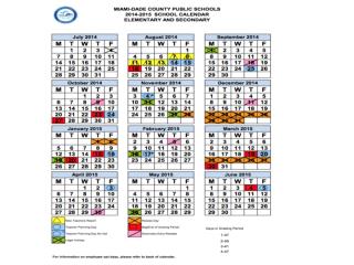 2014 – 2015 Schedule