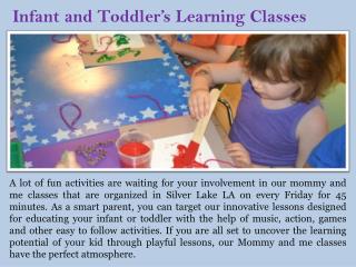 Infant and Toddler’s Learning Classes