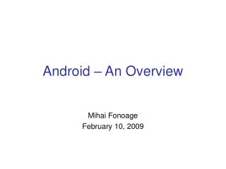 Android – An Overview