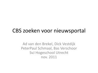 CBS zoeken voor nieuwsportal