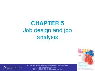 CHAPTER 5 Job design and job analysis