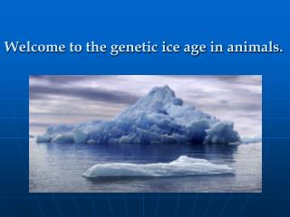 Welcome to the genetic ice age in animals.