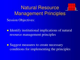 Natural Resource Management Principles