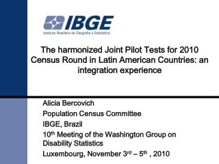 Alicia Bercovich Population Census Committee IBGE, Brazil