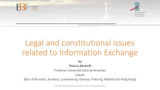 Legal and constitutional issues related to Information Exchange
