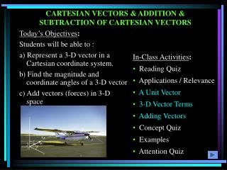 CARTESIAN VECTORS &amp; ADDITION &amp; SUBTRACTION OF CARTESIAN VECTORS