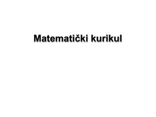 Matematički kurikul