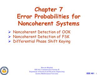 Chapter 7 Error Probabilities for Noncoherent Systems