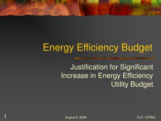 Energy Efficiency Budget