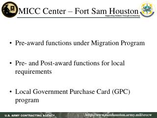 MICC Center – Fort Sam Houston