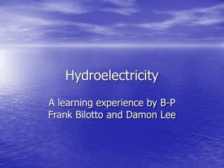 Hydroelectricity