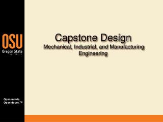 Capstone Design Mechanical, Industrial, and Manufacturing Engineering