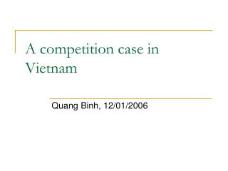 A competition case in Vietnam